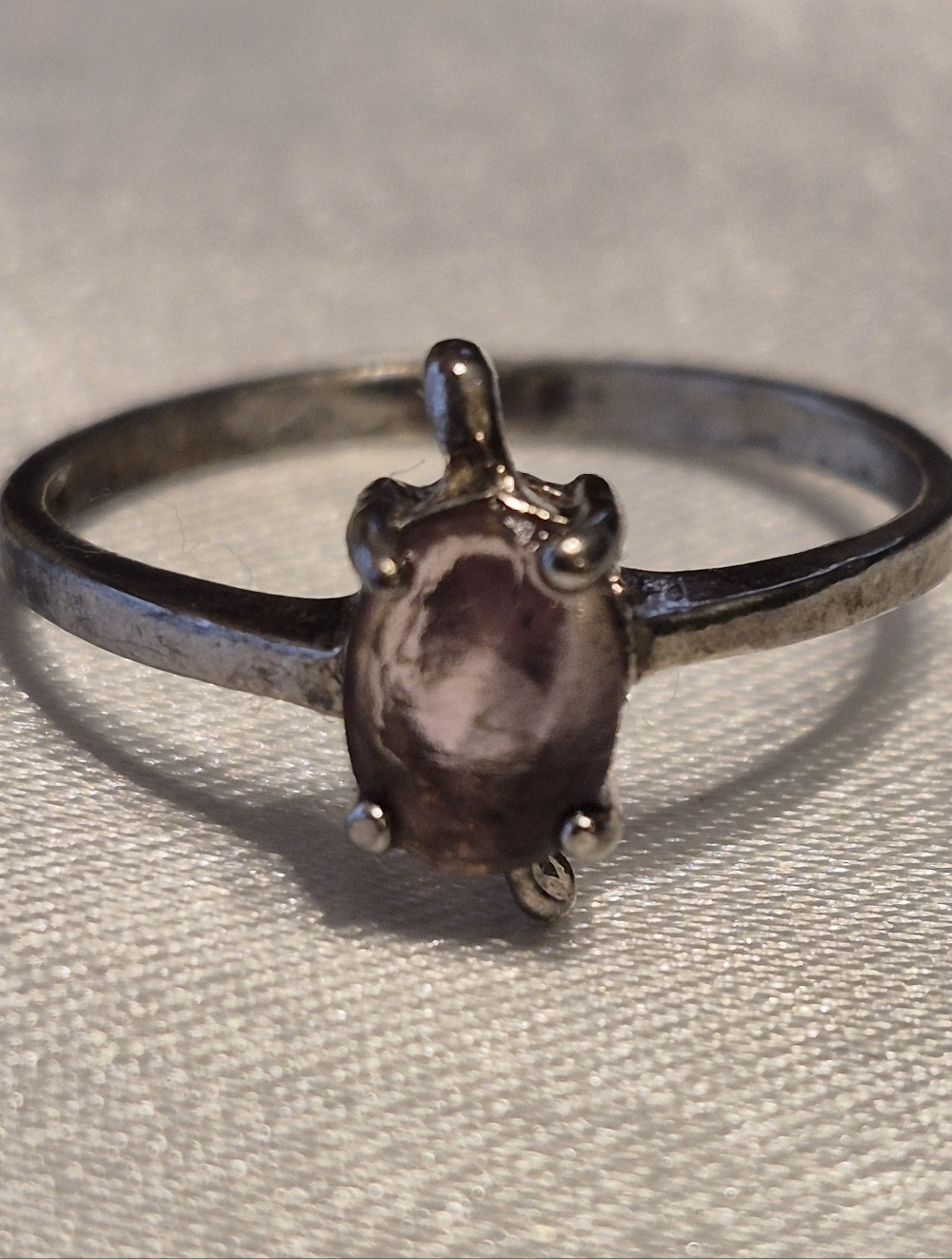 Vintage Sterling Silver Amethyst Turtle Ring